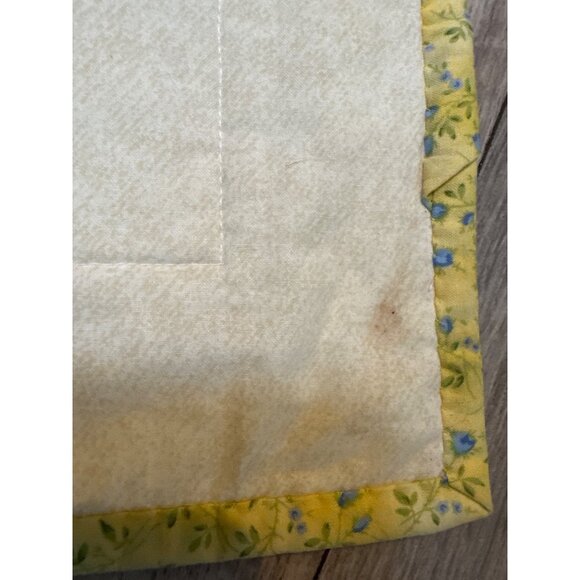 Handmade Quilted Tea Time Table Mat Or Wall Hanger Lace Trim - Picture 8 of 8